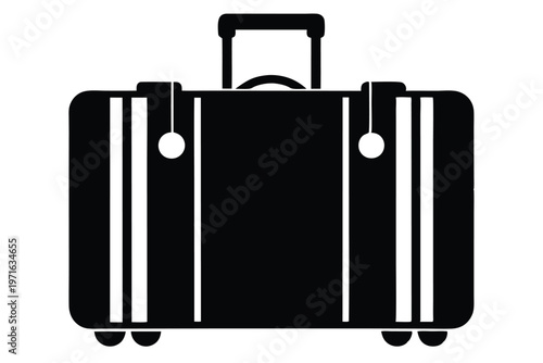 a luggage silhouette line art vector illustration