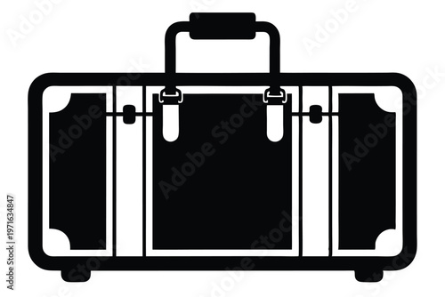 a luggage silhouette line art vector illustration