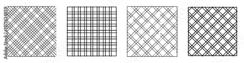 Four black and white abstract textures arranged horizontally in one image