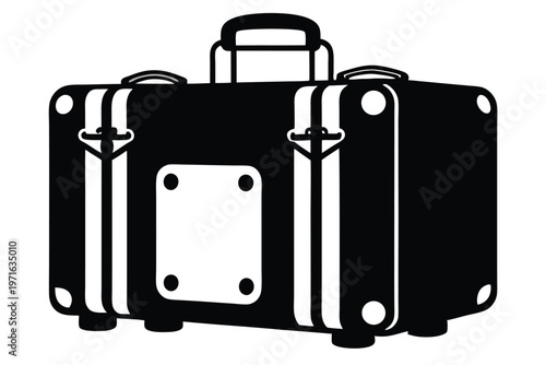 a luggage silhouette line art vector illustration