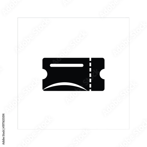 Black and white illustration of a classic movie ticket stub