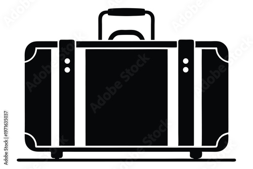 a luggage silhouette line art vector illustration
