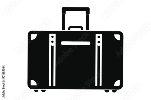 a luggage silhouette line art vector illustration