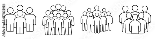Diverse groups of people icons representing teamwork, community and collaboration concept