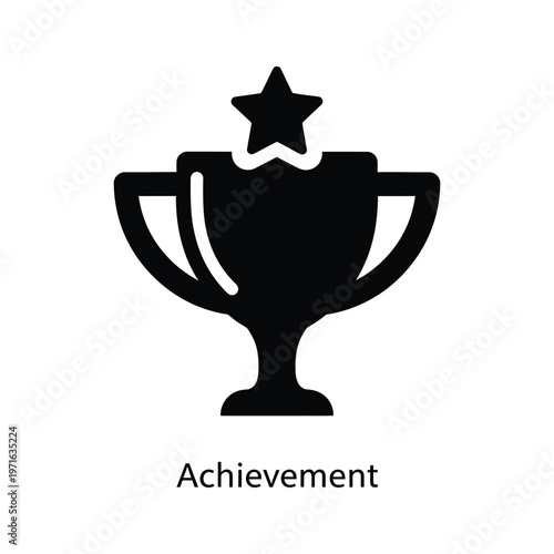Silhouette trophy with star symbolizing an achievement or success milestone