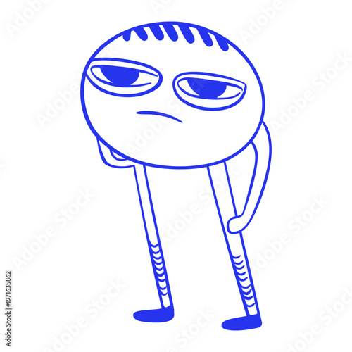 Suspicious Cartoon Character Side Eye Look