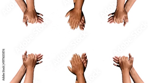 Hands Clapping on A White Screen Background: Clapping on Chroma Key Background