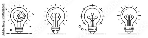 Diverse innovative light bulb icons represent conceptualization and solution generation