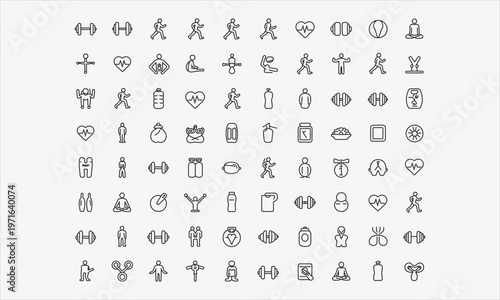 Ski Resort icon set. Containing skiing, slope, snowboard, mountain, lift, cabin, fireplace, winter, helmet, goggles, ski gear and more. Editable line icons