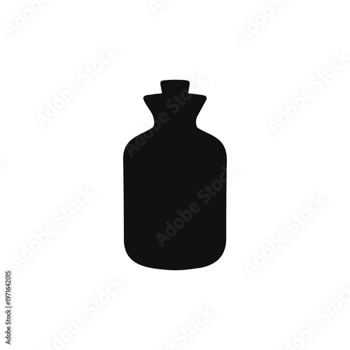 Hot water bottle silhouette vector flat illustration design.