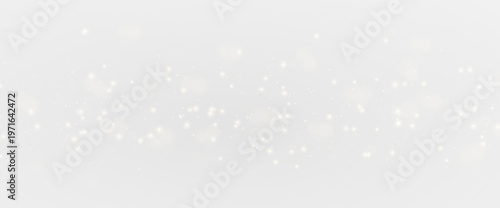 Dust yellow particle sparkle light bokeh on abstract transparent background with glowing glitter stardust magic smoke powder flare motion blur effect isolated on dark backdrop.