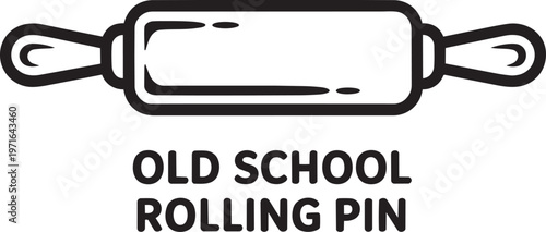 Outline Rolling Pin Icon For Baking And Cooking, Simple Retro Kitchen Tool