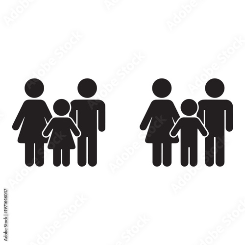 family silhouettes vector