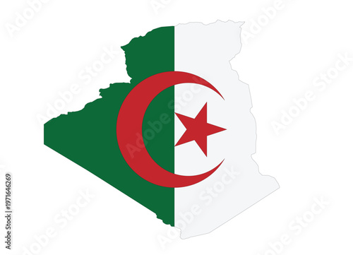 country algeria map with flag