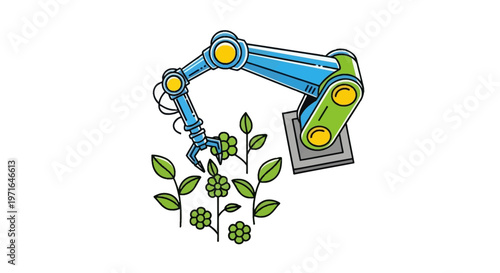 Robotic arm picking hops for beer production.