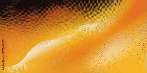 Abstract golden orange liquid background featuring a macro pattern of fresh cold water bubbles and foam in a glass of beer or champagne beverage