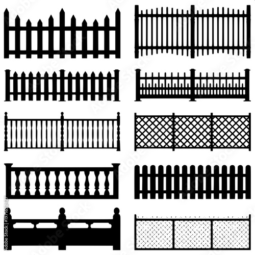 “Balcony fence silhouette with traditional balustrade design, bold black shape, minimalistic vector art, centered composition”