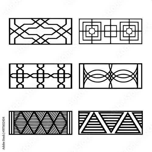 “Balcony fence silhouette with traditional balustrade design, bold black shape, minimalistic vector art, centered composition”