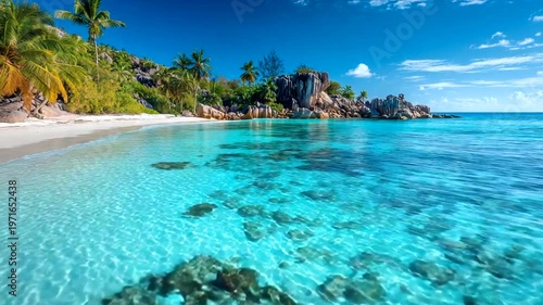 Serene Tropical Beach with Crystal Clear Waters