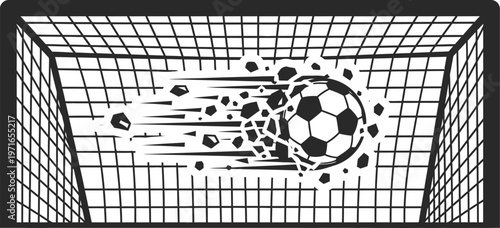 Dramatic soccer goal illustration celebrating a score in the global soccer championship tournament