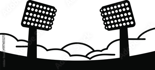 Stadium lights for a global soccer championship iconic representation of international football competition and sporting events