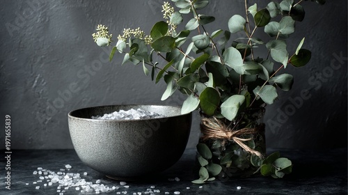 Fresh Eucalyptus Branches with Sea Salt