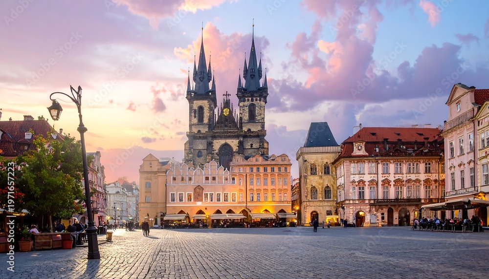 Fototapeta premium Pragues Stunning Old Town Square - A Historical Landmark.