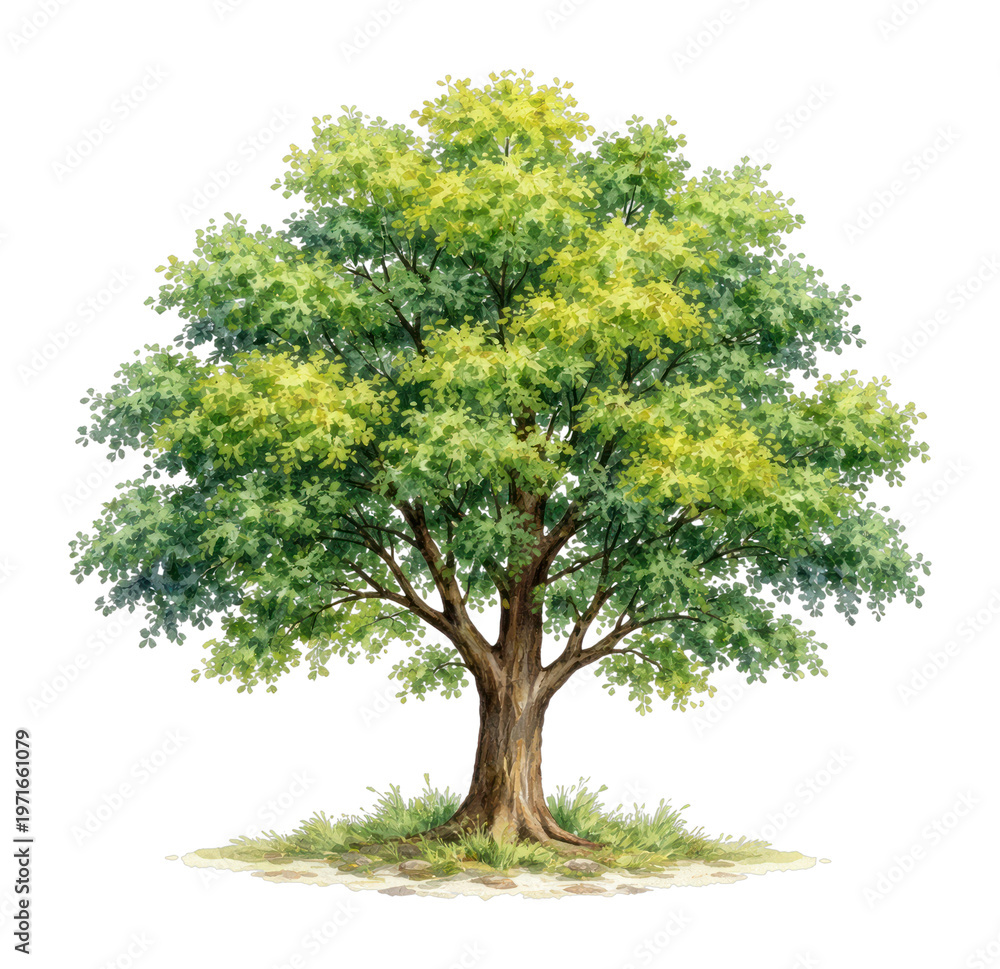 Obraz premium PNG Lush tree illustration nature beauty.