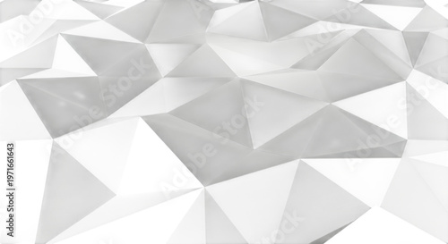 Abstract white low poly geometric background. A modern polygonal texture with subtle light and shadow, perfect for minimalist design, clean aesthetics, and creative projects