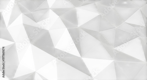 Abstract low poly geometric background in shades of white and light gray creating a modern and clean visual texture