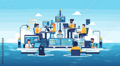 A calm and refreshing illustration of a sailboat gliding across turquoise waters, evoking feelings of freedom, tranquility, and peaceful exploration. 