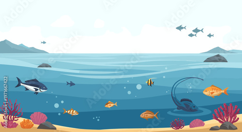 A vibrant illustration evokes a sense of tranquility and exploration, ideal for educational materials, website design, or social media content about m