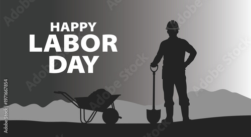 Happy labor day a silhouette of relaxation and work