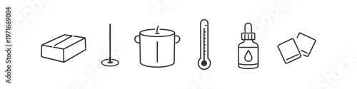 Set of icons representing ingredients and tools for making something