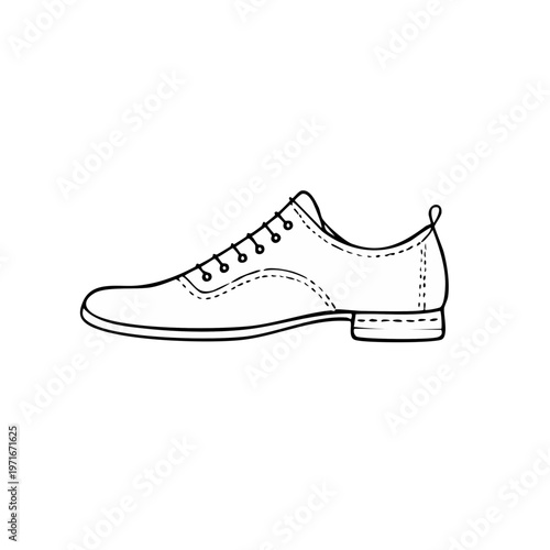 Classic mens oxford shoe line drawing simple and elegant footwear design