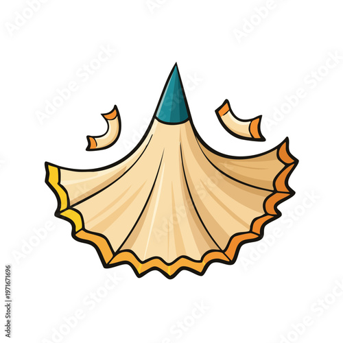 Stylized Pencil Shaving Swirling with Artistic Flair and Motion