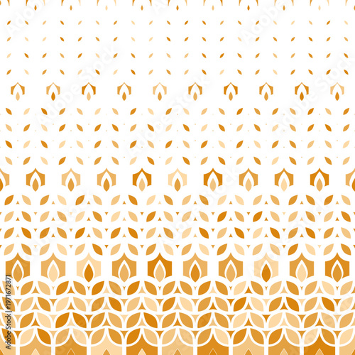 Wheat seamless pattern. Grain malt and barley, oat, rice, millet, maize, bran, corn. Beer background. Repeat texture plant for design agricultural prints. Silhouette nature spica. Vector illustration