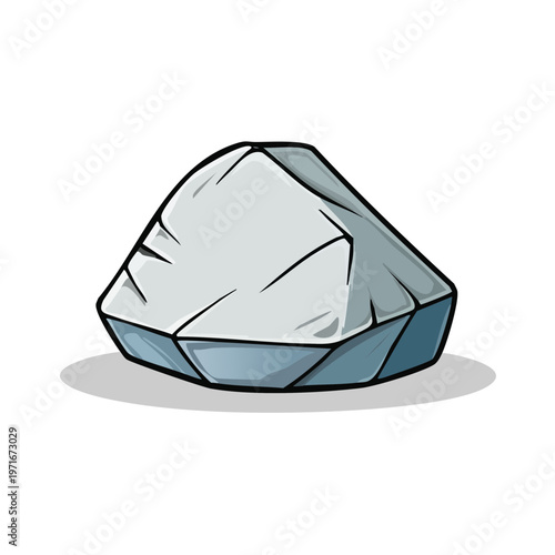 Angular Grey Rock with Shadows and Cracks