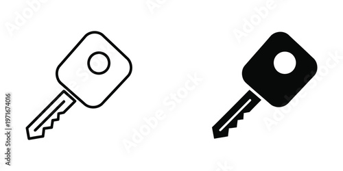 Contrasting keys symbolizing locked and unlocked states in a minimalist design