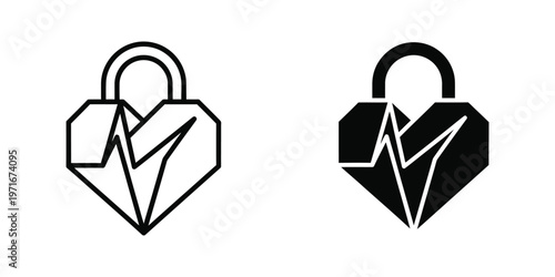 Secure heart-shaped padlocks symbolizing protection and medical care