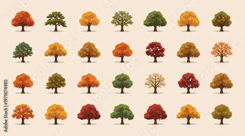 A minimalist illustration of an autumnal tree evokes feelings of warmth and tranquility, ideal for seasonal content, website backgrounds, or branding 