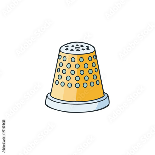 Handmade sewing tool a thimble for protecting fingers during needlework crafting