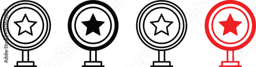 Four distinct trophy designs with different star and border styles shown side by side Vector