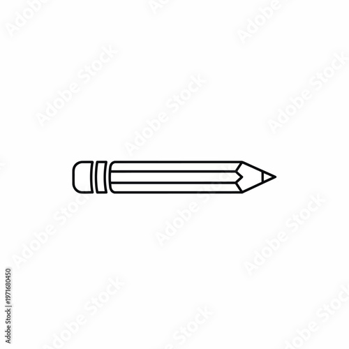 Minimal Pencil Icon Illustration: Simple Line Art of a Drawing Pencil for Graphic Resources.