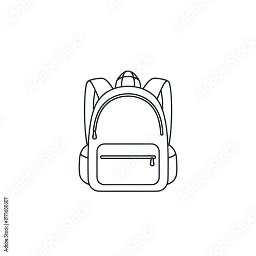 Simple monoline backpack icon for school, travel, and everyday use.