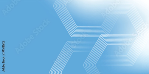 A light blue abstract background with white geometric lines forming a modern technological pattern and a subtle gradient.