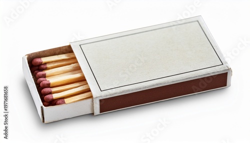 vintage old matchbook pack of matches on transparent white background