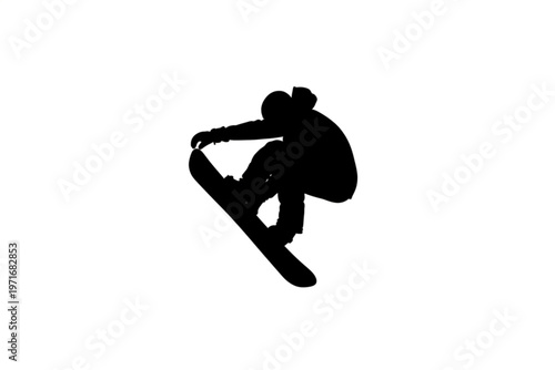 Snowboarder Silhouette: A dynamic silhouette captures a snowboarder mid-air, showcasing the grace and thrill of winter sports.
