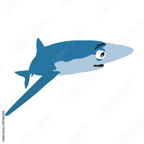 Flat Blue Shark Marine Badge