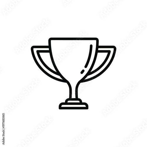 Minimalist trophy silhouette icon representing victory and achievement.